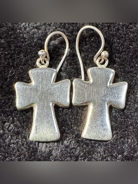 Studio Barse Sterling Silver Cross Drop Earrings